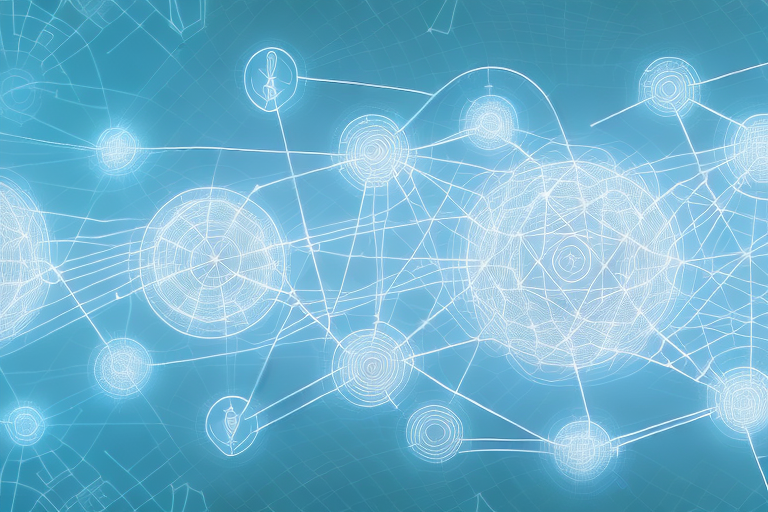 Various social media icons connected by futuristic digital lines and nodes