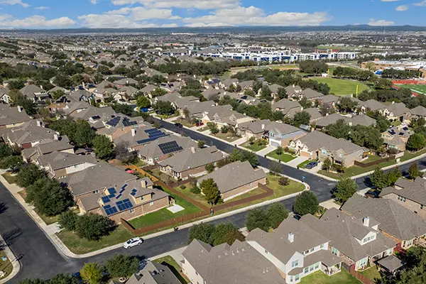 Milwaukee aerial of family homes in Wisconsin