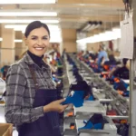 female worker on factor floor