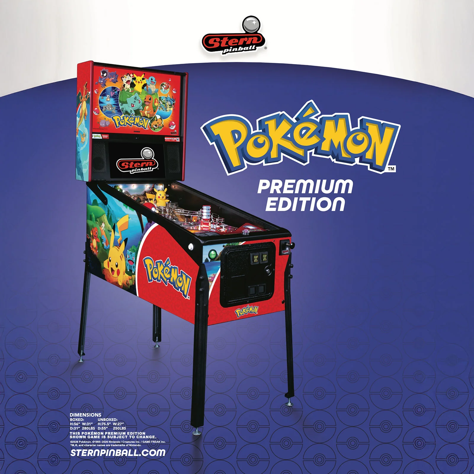 Stern Pinball Pokemon premium pinball machine