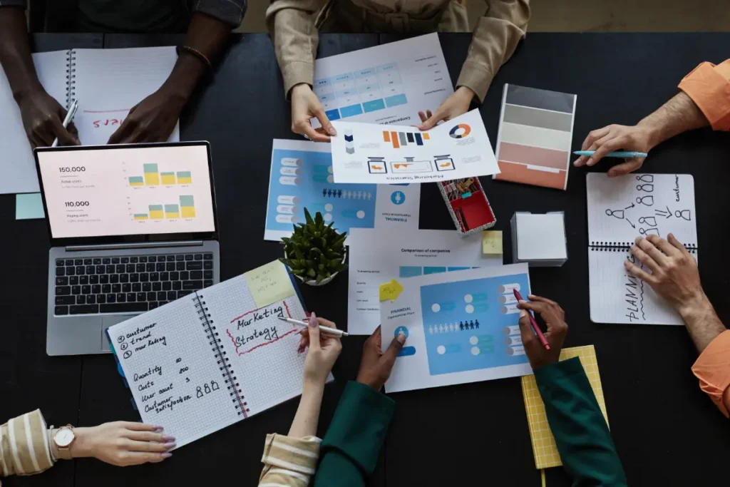 Fresh Content Society team planning a social media management strategy for a growth-focused brand
